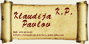 Klaudija Pavlov vizit kartica